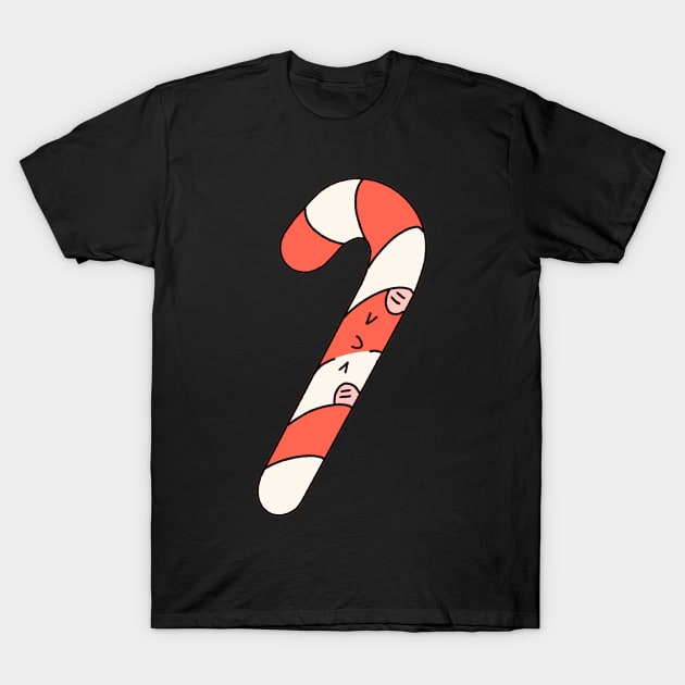 Cute Christmas candy cane T-Shirt by Lapiiin's Cute Sticker